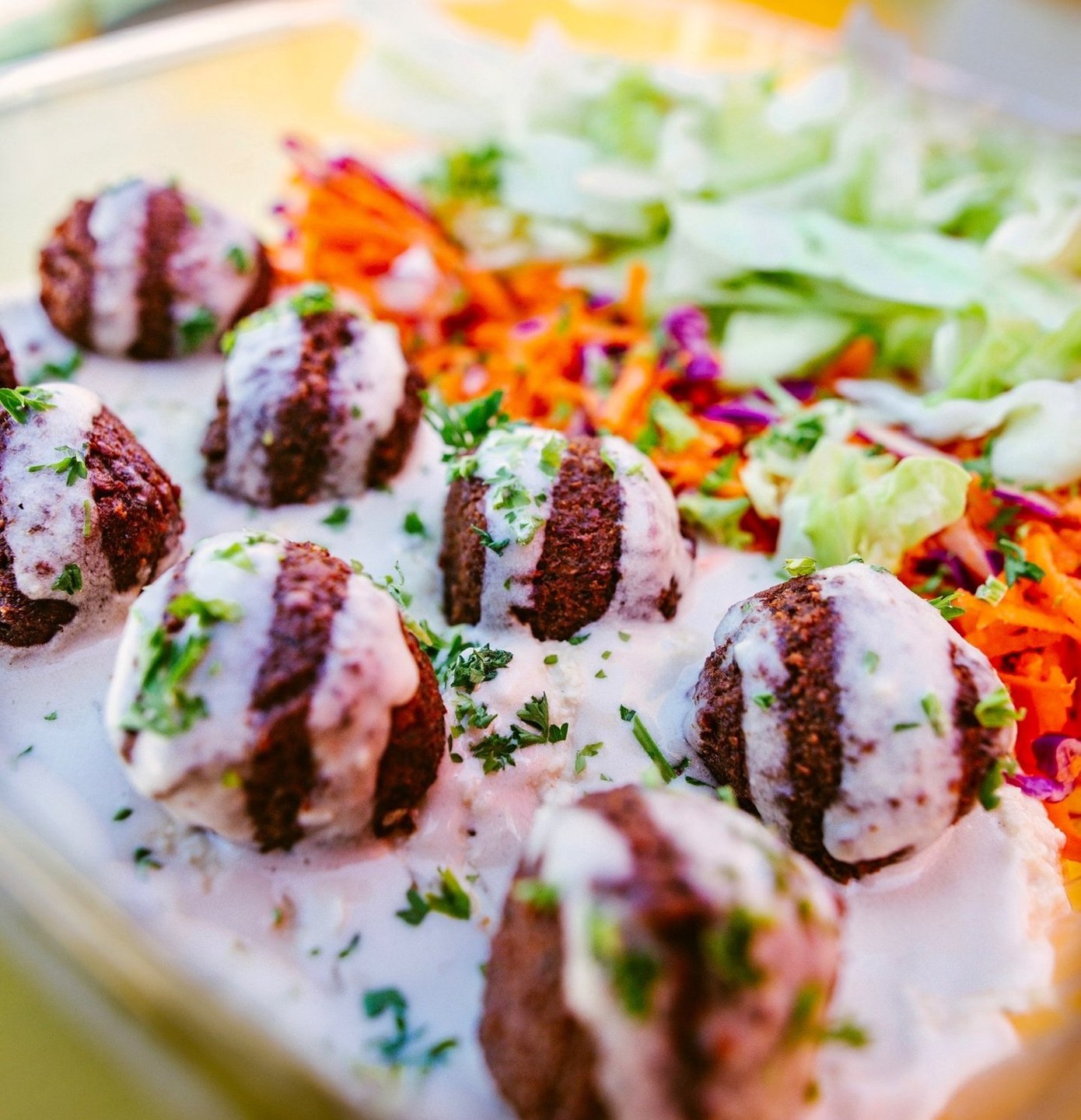 Falafel over fresh salad from Wrap It Up